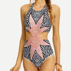 NEW Tribal Print Cutout Swimsuit
